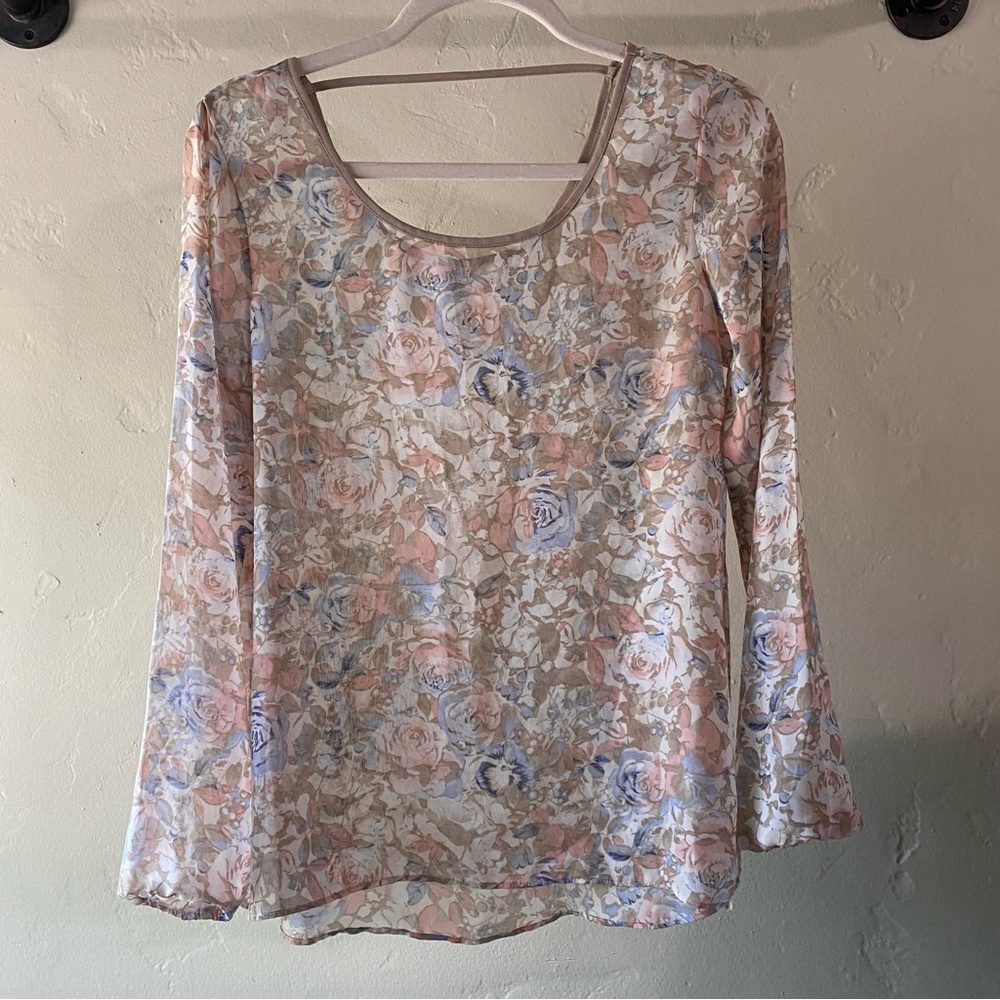 Sheer Floral Blouse